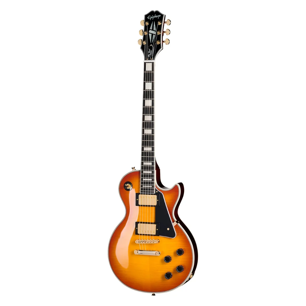 Epiphone Les Paul Custom Figured Electric Guitar - Iced Tea Burst - Image 3