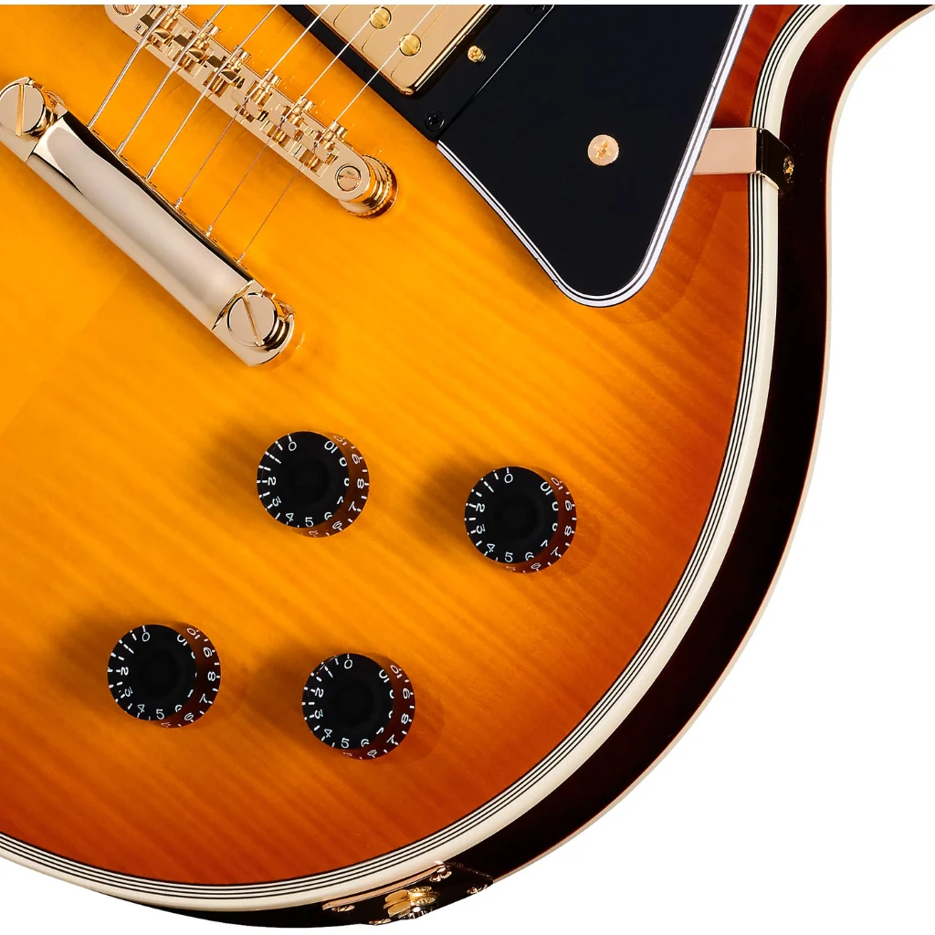 Epiphone Les Paul Custom Figured Electric Guitar - Iced Tea Burst - Image 8