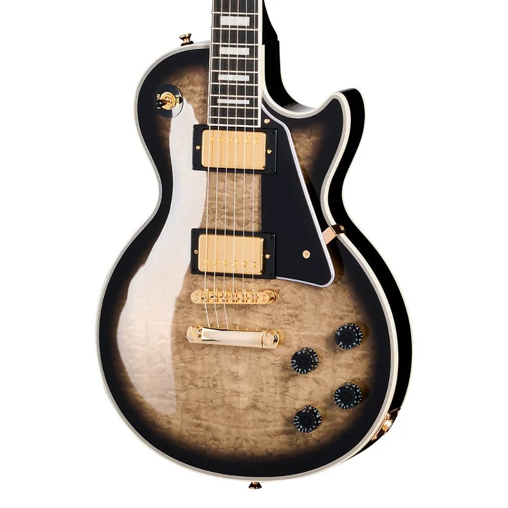 Epiphone Les Paul Custom Quilt Electric Guitar - Cobra Burst