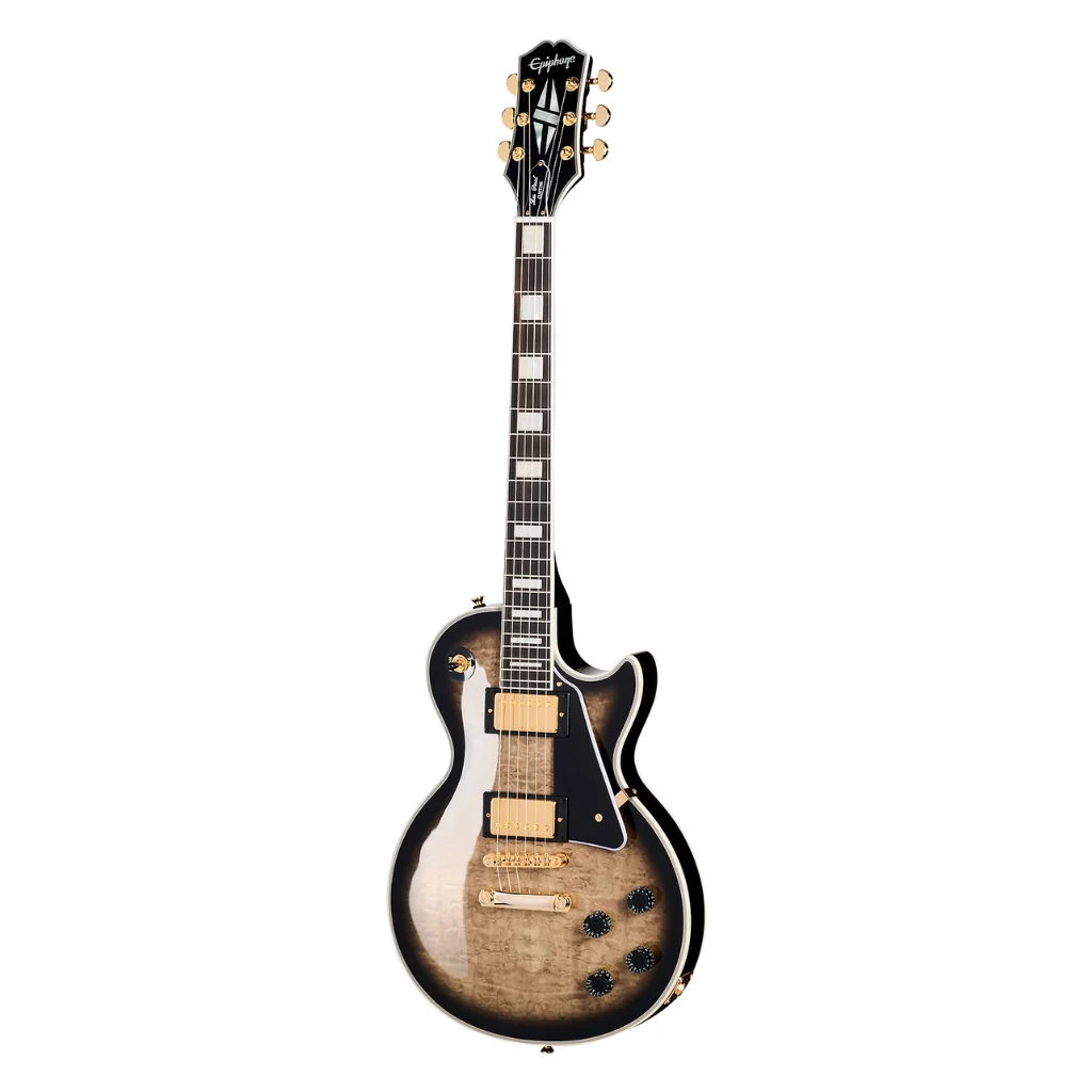 Epiphone Les Paul Custom Quilt Electric Guitar - Cobra Burst - Image 3