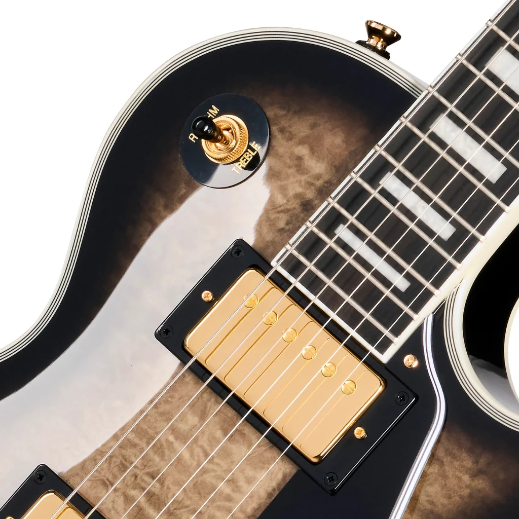 Epiphone Les Paul Custom Quilt Electric Guitar - Cobra Burst - Image 7