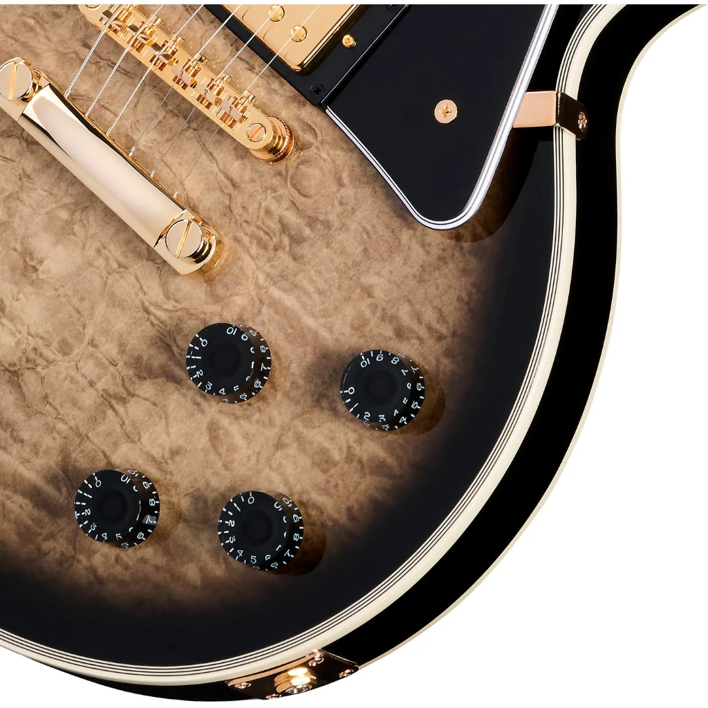 Epiphone Les Paul Custom Quilt Electric Guitar - Cobra Burst - Image 8