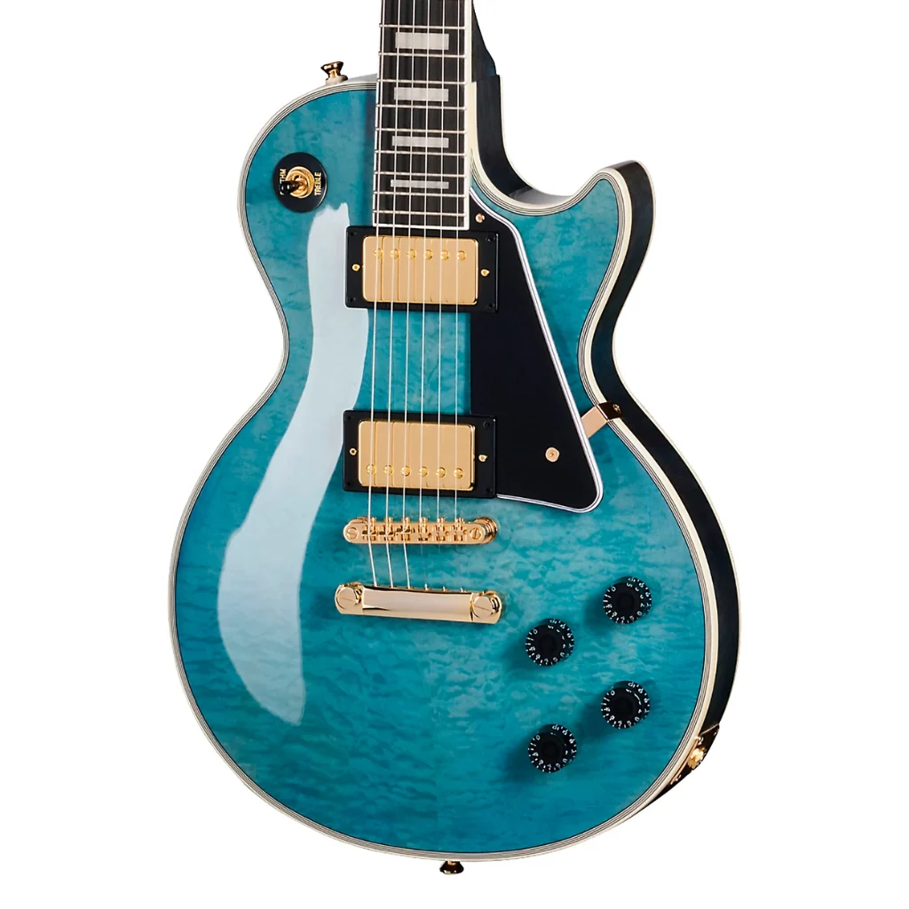 Epiphone Les Paul Custom Quilt Electric Guitar - Ocean Blue