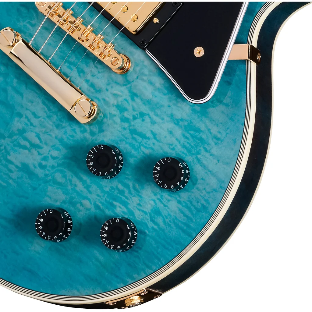 Epiphone Les Paul Custom Quilt Electric Guitar - Ocean Blue - Image 8