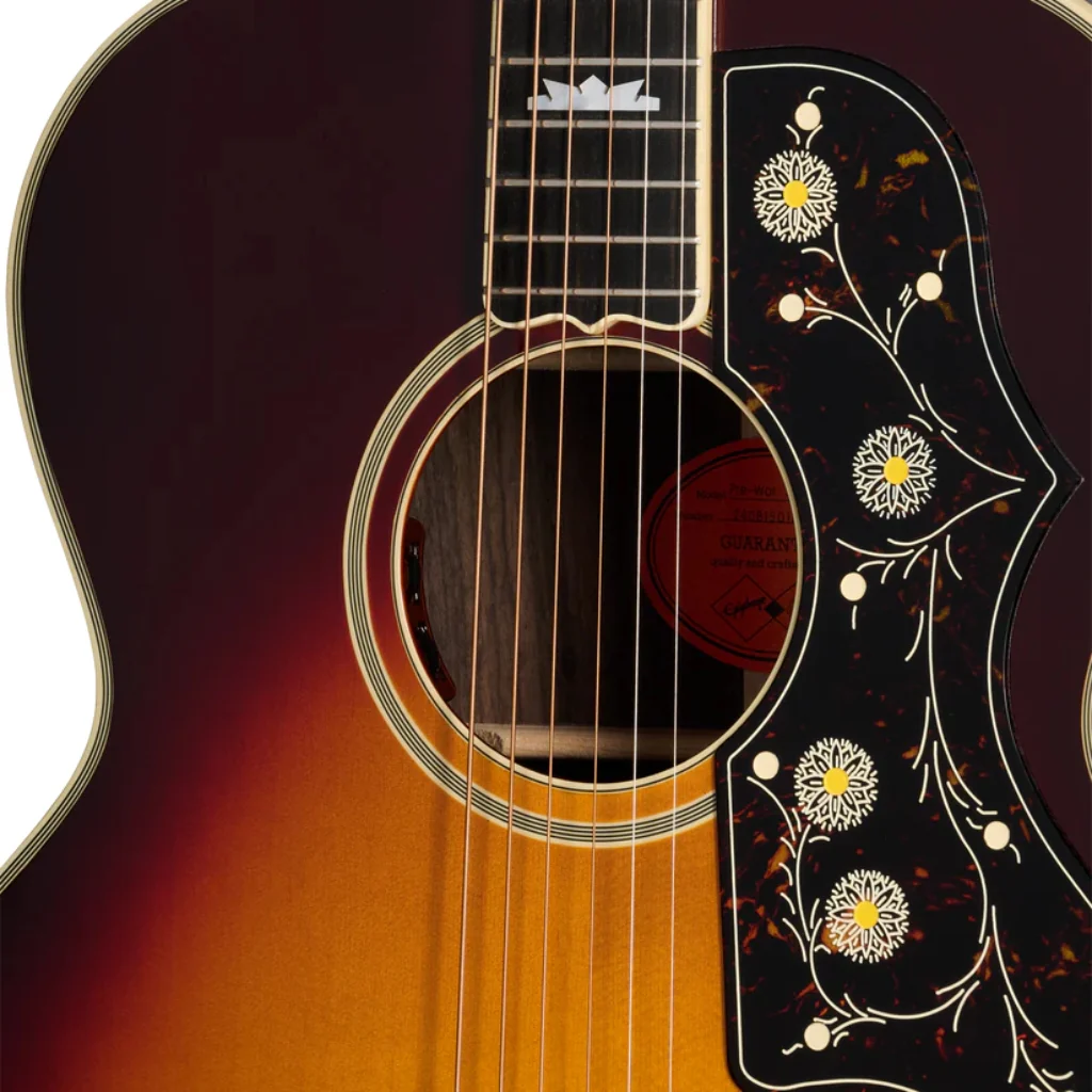 Epiphone Pre-war SJ-200 Rosewood Reissue Acoustic-Electric Guitar - Vintage Sunburst - Image 7
