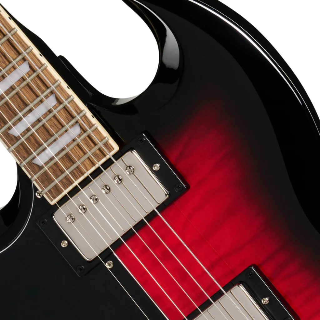 Epiphone SG Tribute Electric Guitar - Cherry Burst, Left Handed - Image 7