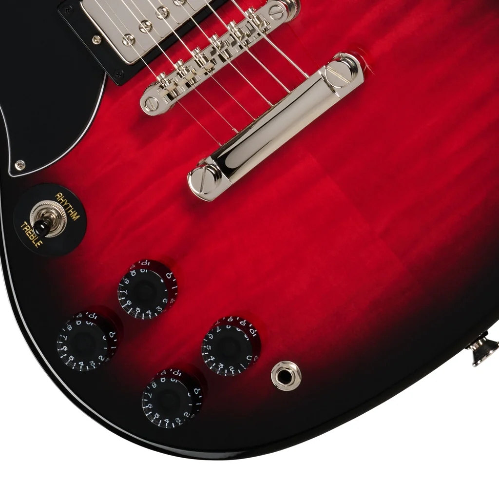 Epiphone SG Tribute Electric Guitar - Cherry Burst, Left Handed - Image 8