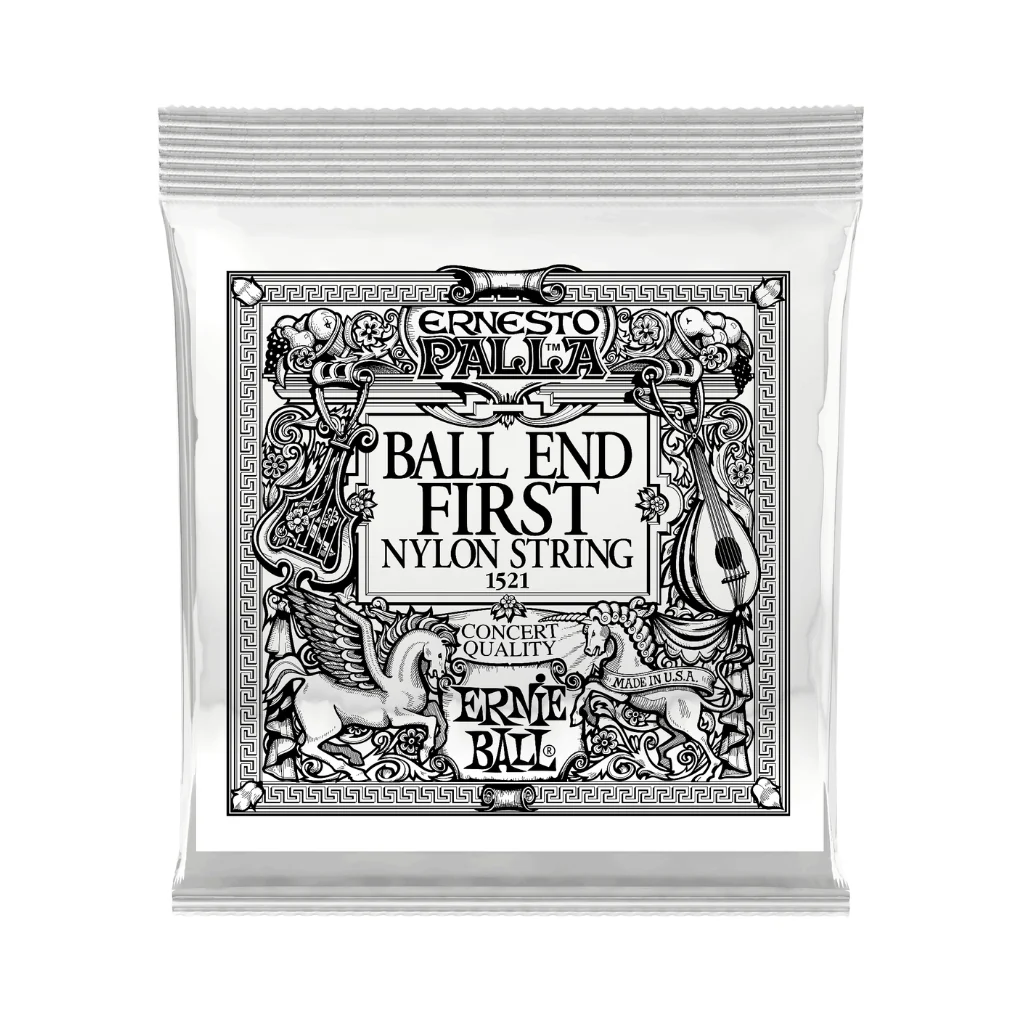 Ernie Ball 1502 1st Ernesto Palla Nylon Ball End Classical Guitar Strings - .028, Black, 6 Pack