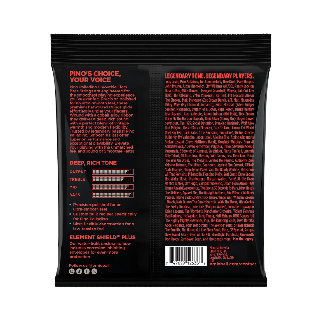Ernie Ball 2749 Pino Palladino Smoothie Flats Electric Bass Guitar Strings - .043-.108 Medium - Image 2