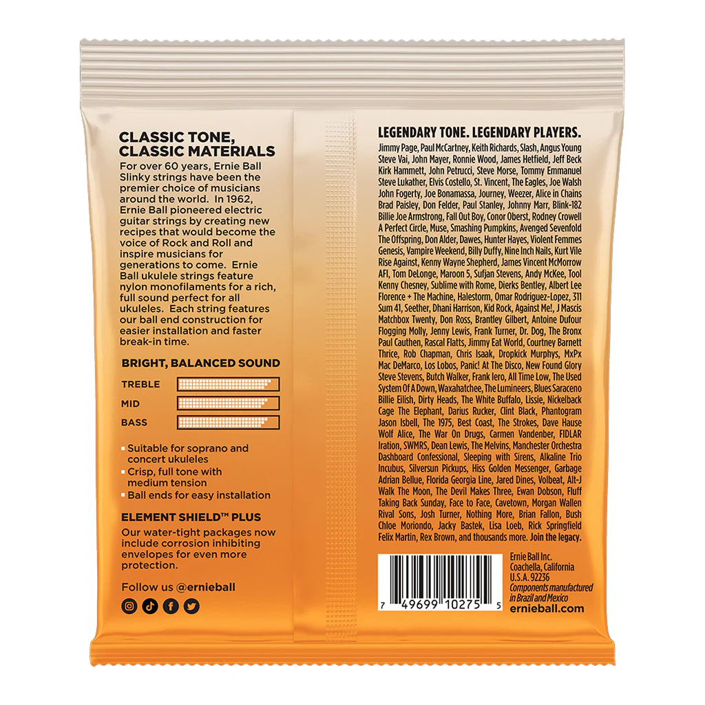 Ernie Ball Concert Nylon Ball End Ukulele Strings, Clear - Image 2