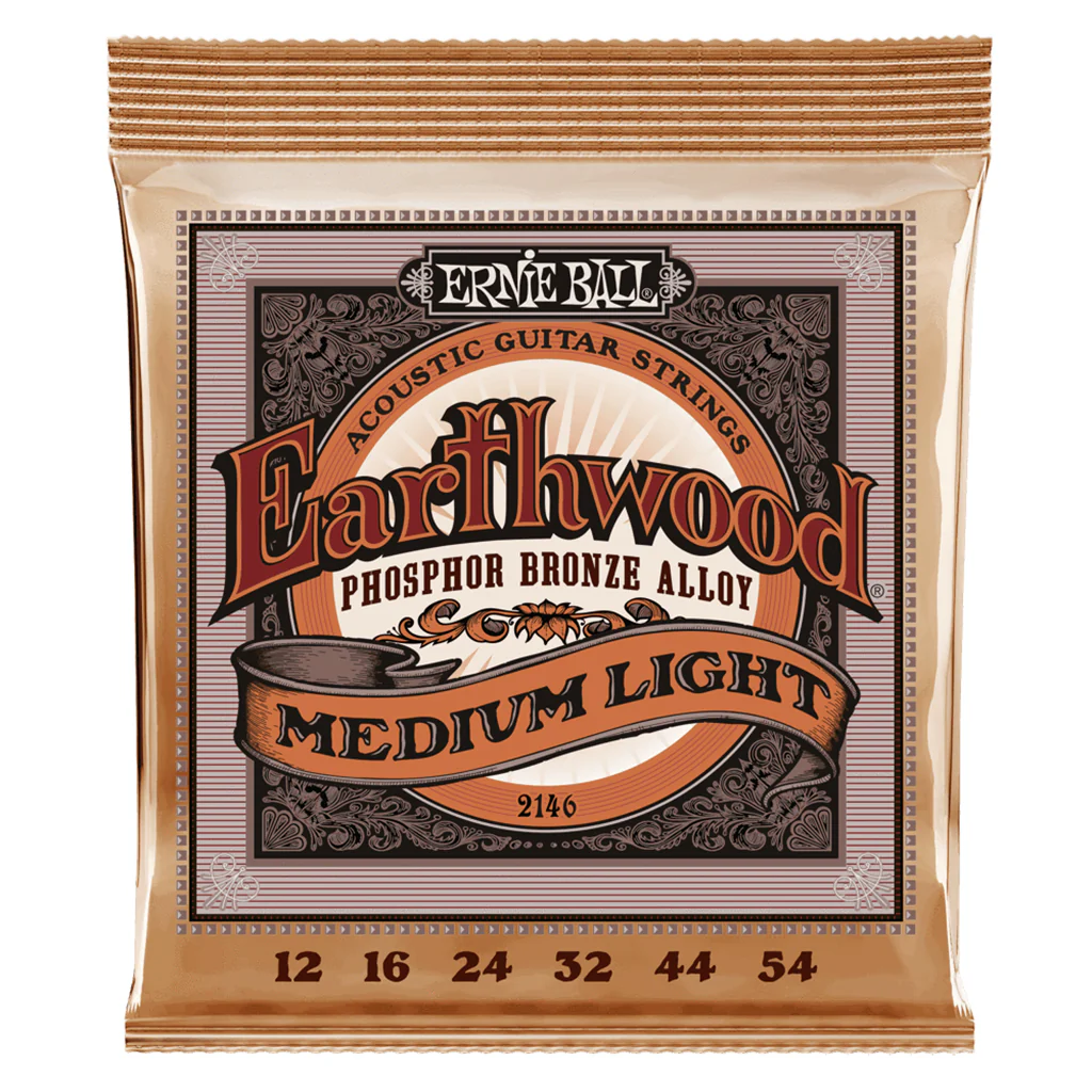 Ernie Ball Earthwood Medium Light Phosphor Bronze Acoustic Guitar String, 12-54 Gauge