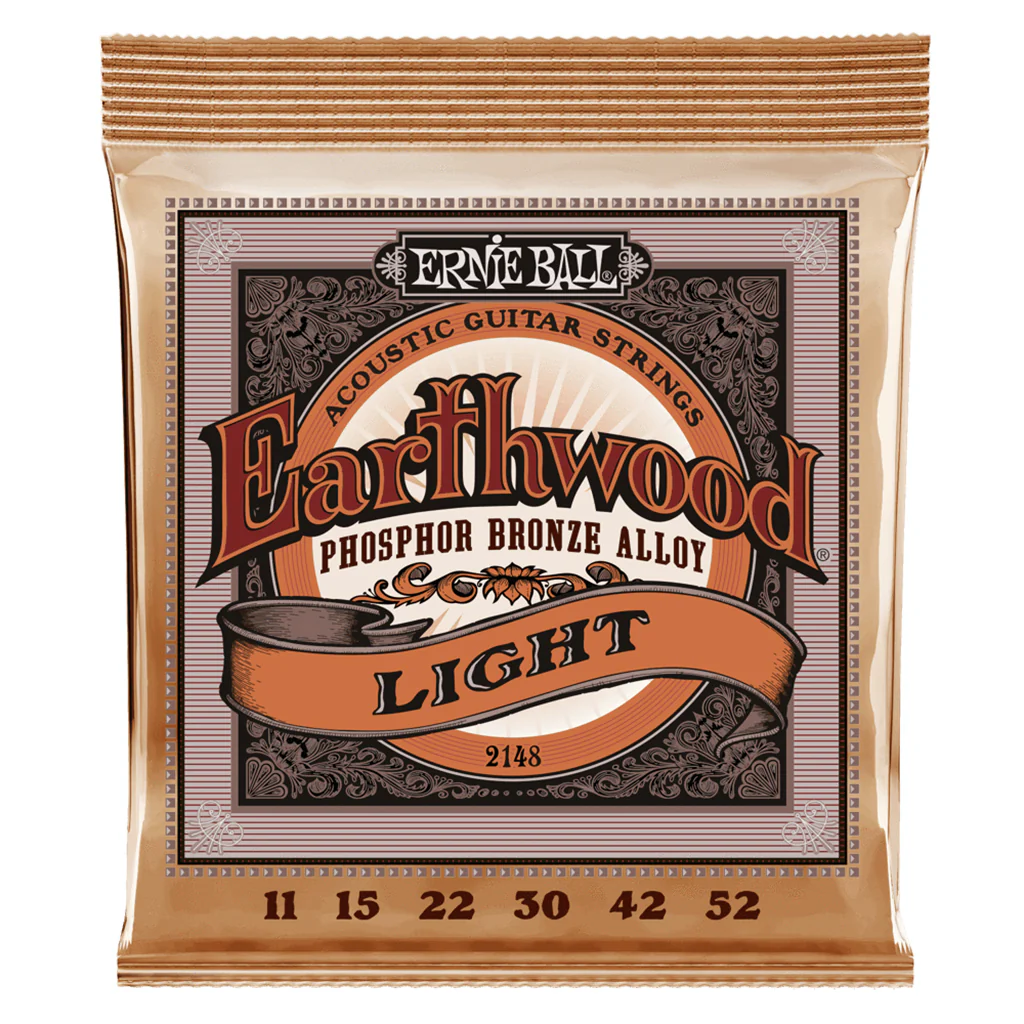 Ernie Ball Earthwood Light Phosphor Bronze Acoustic Guitar String, 11-52 Gauge
