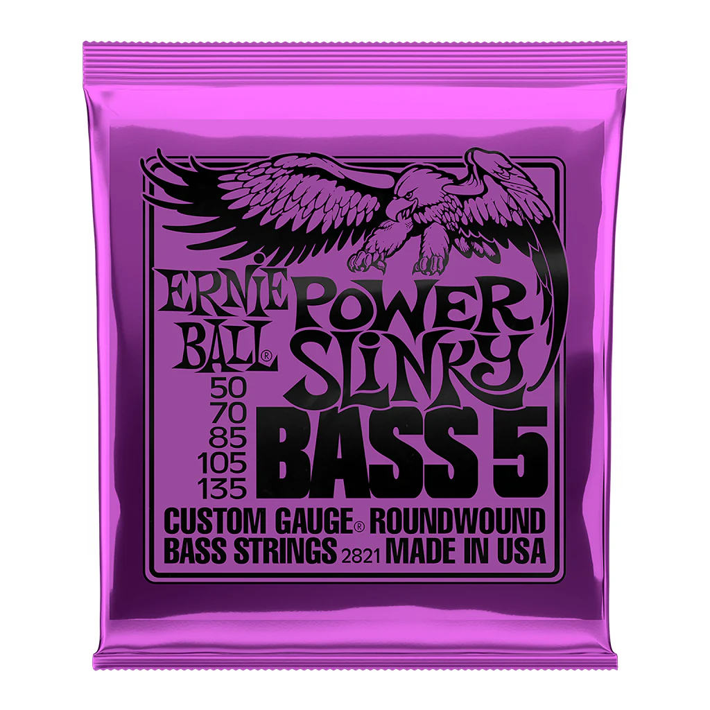 Ernie Ball Power Slinky 5-String Nickel Wound Electric Bass Strings, 50-135 Gauge
