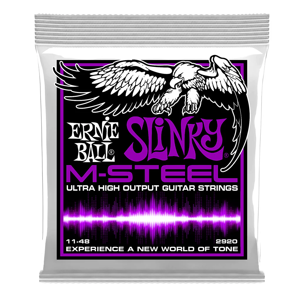Ernie Ball Power Slinky M-Steel Electric Guitar Strings, 11-48 Gauge