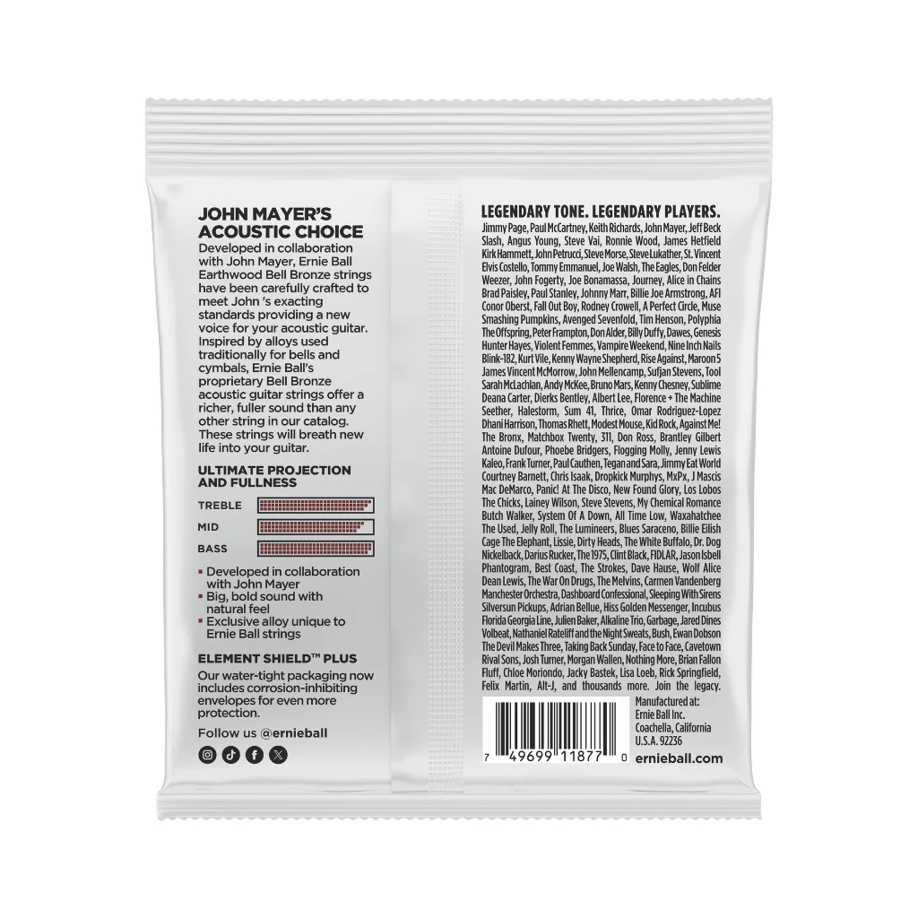 Ernie Ball 2346 Earthwood Bell Bronze Acoustic Guitar Strings - .012-.054 Medium Light - Image 2