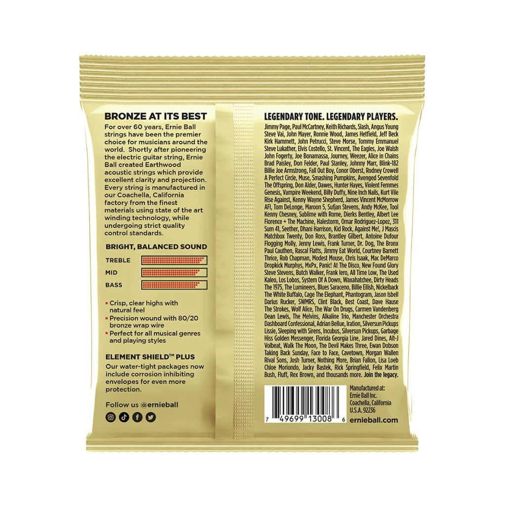 Ernie Ball Earthwood Rock & Blues w/Plain G 8020 Bronze 10-52 Acoustic Guitar Strings - 3 Pack - Image 2