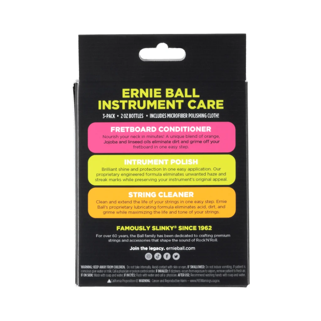 Ernie Ball Instrument Care 3-pack w/Microfibre Polish Cloth - Image 2