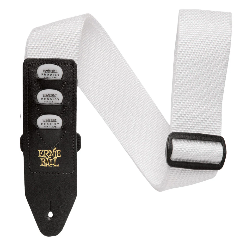 Ernie Ball Pickholder Polypro Strap - White