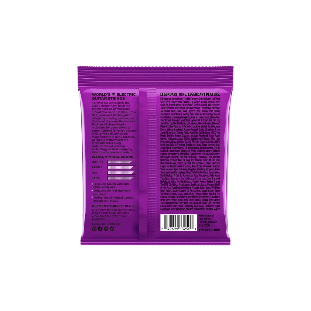 Ernie Ball Power Slinky Classic Rock N Roll Pure Nickel Wrap 11-48 Electric Guitar Strings-  3 Pack - Image 2