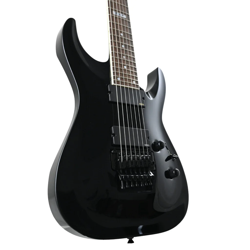 ESP Custom Shop 7-String Electric Guitar w/ Floyd Rose & EMG Pickups - Gloss Black - Image 6