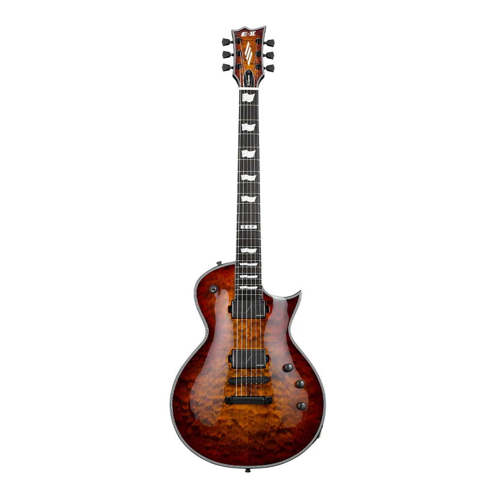 ESP E-II Eclipse QM Tiger Eye Sunburst with Fluence Pickups - Image 2