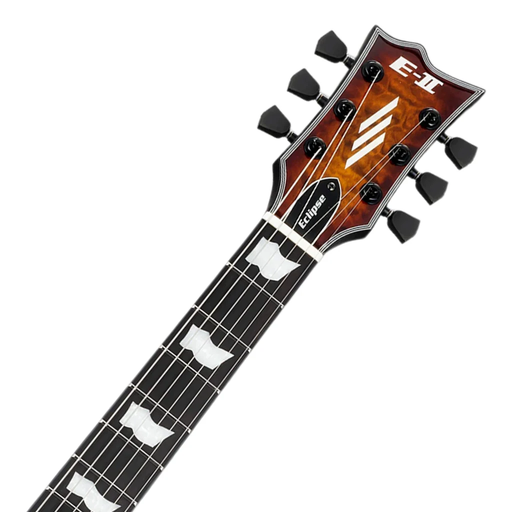 ESP E-II Eclipse QM Tiger Eye Sunburst with Fluence Pickups - Image 4