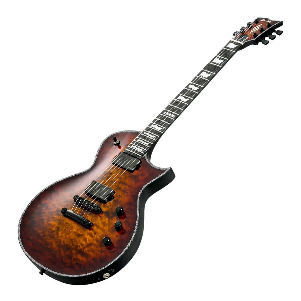 ESP E-II Eclipse QM Tiger Eye Sunburst with Fluence Pickups - Image 7