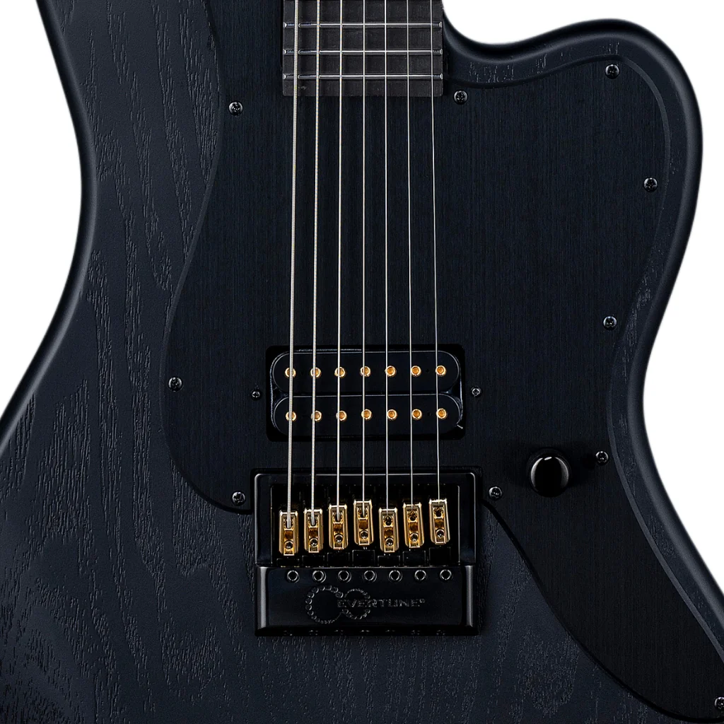 ESP LTD Alex Wade AW-XJ7B Baritone Evertune Open Grain Electric Guitar - Black Satin - Image 7