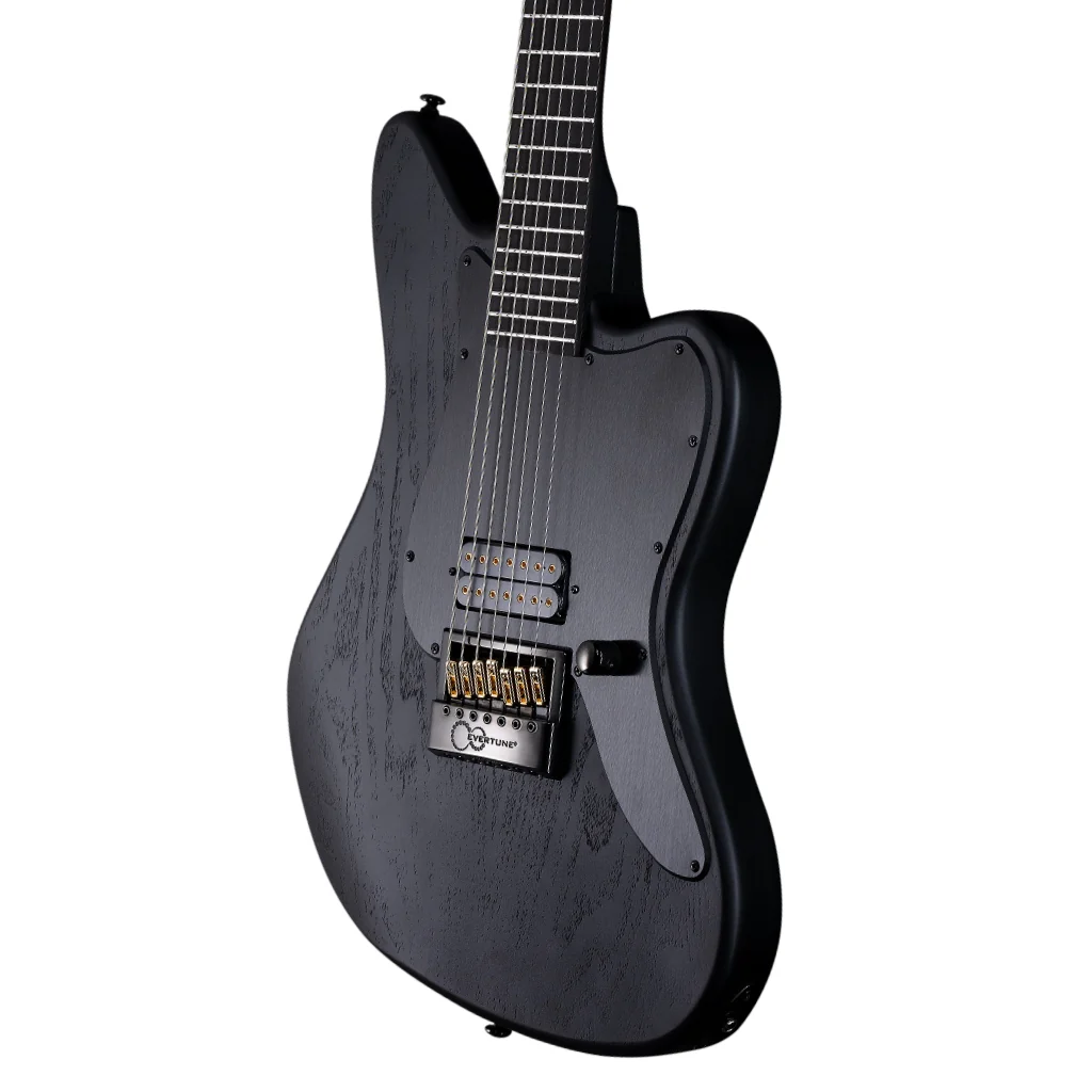 ESP LTD Alex Wade AW-XJ7B Baritone Evertune Open Grain Electric Guitar - Black Satin - Image 9