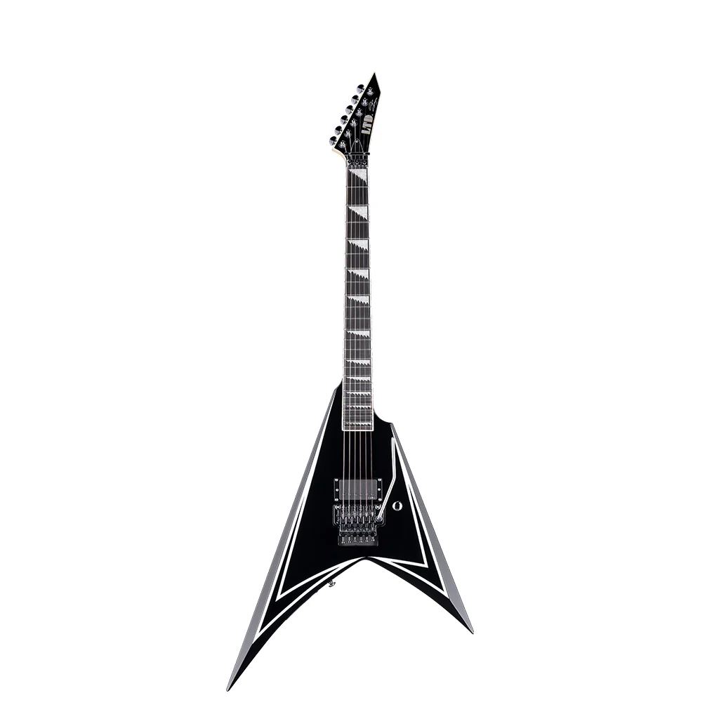 ESP LTD Alexi Laiho Signature Sawtooth SE 20th Anniversary Electric Guitar - Black w/White Pinstripes - Image 3