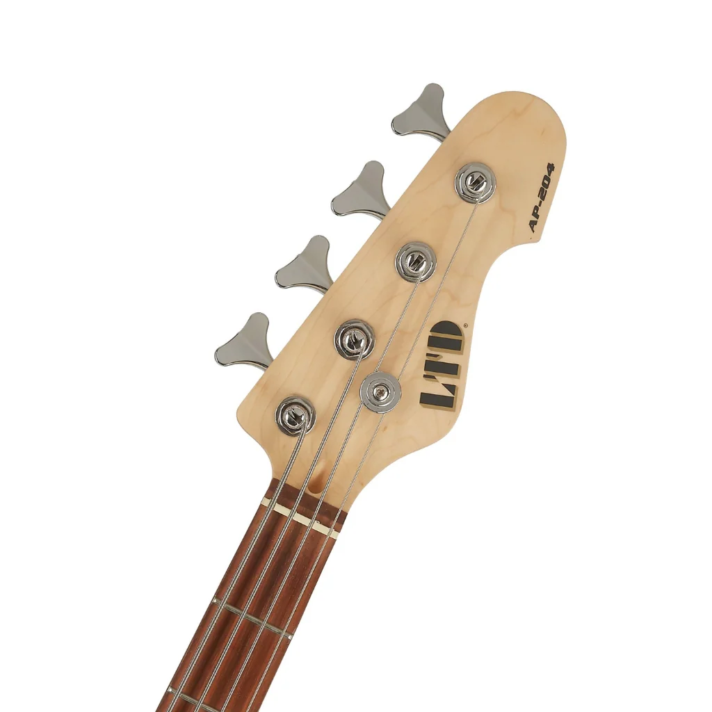 ESP LTD AP-204 Bass Guitar - Snow White Satin - Image 4