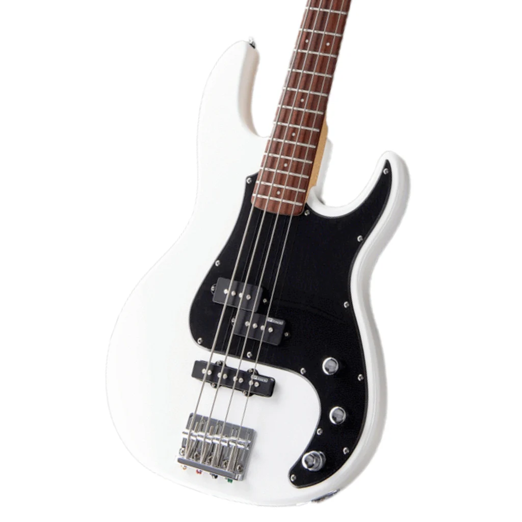ESP LTD AP-204 Bass Guitar - Snow White Satin - Image 6