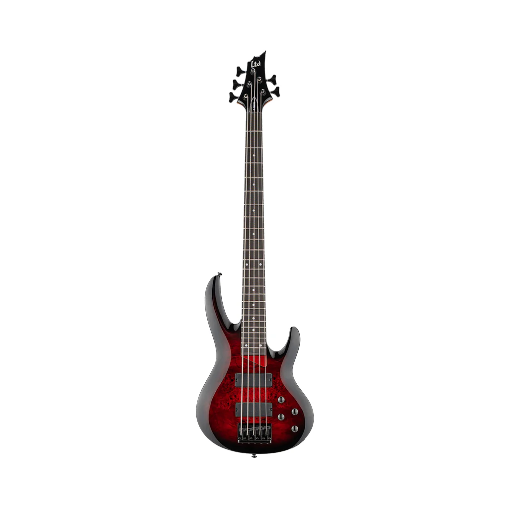 ESP LTD B-205DX 5-String Bass Guitar - Red Burst - Image 3