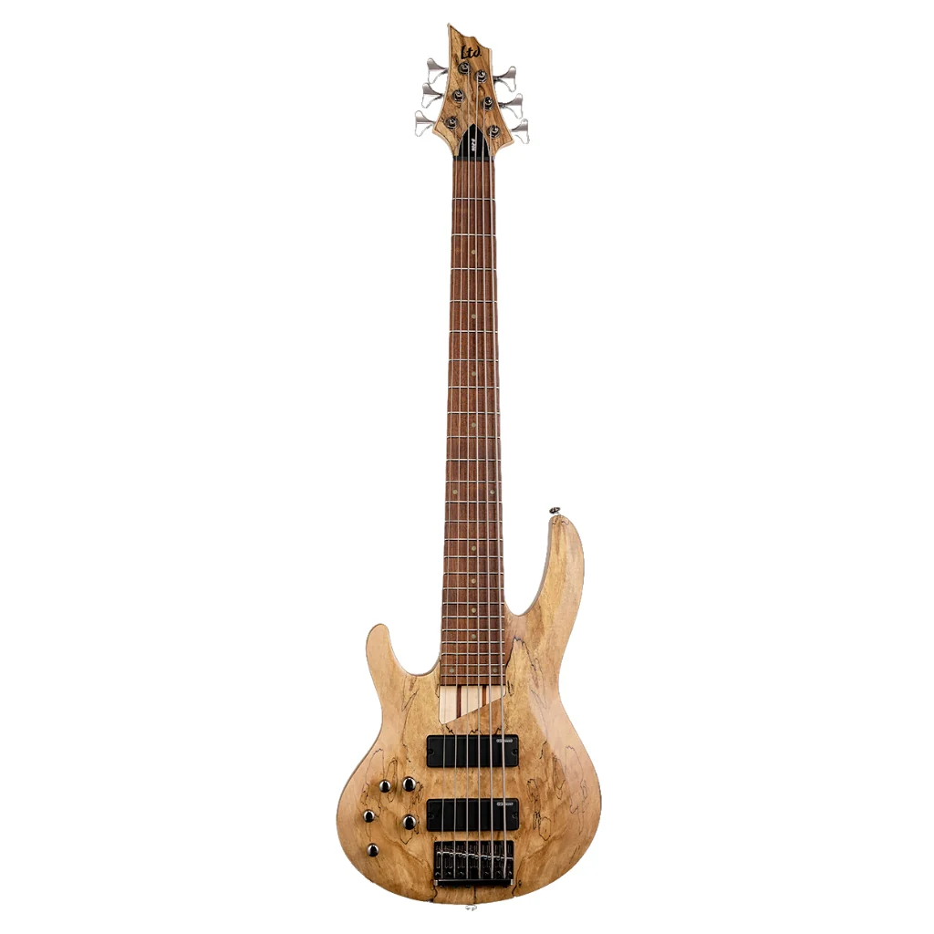 ESP LTD B-206SM 6-String Left-Handed Bass Guitar - Natural Satin - Image 2