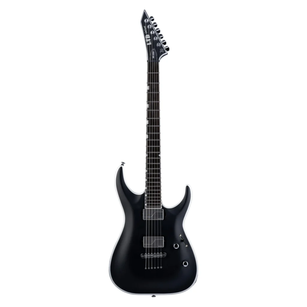 ESP LTD Deluxe MH-1000NT Bold Binding Electric Guitar - Black Satin - Image 3