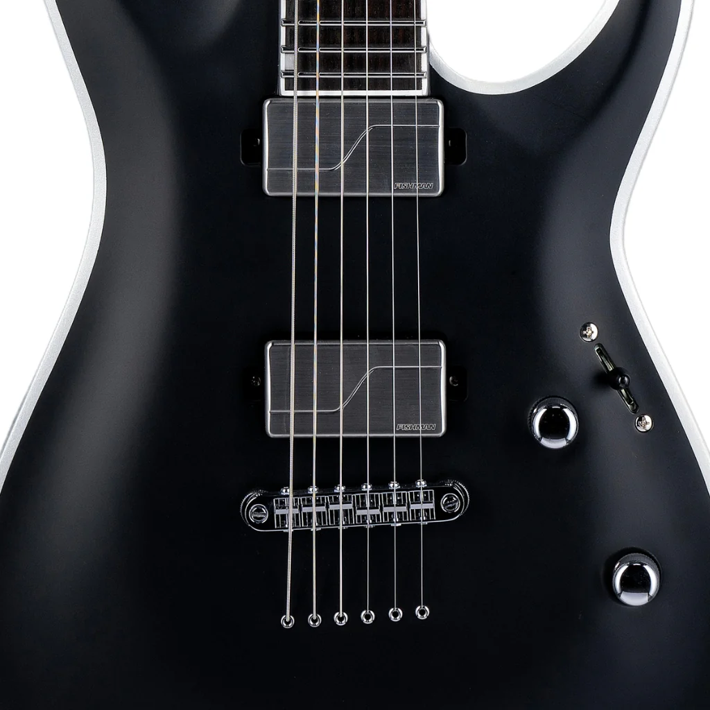 ESP LTD Deluxe MH-1000NT Bold Binding Electric Guitar - Black Satin - Image 7