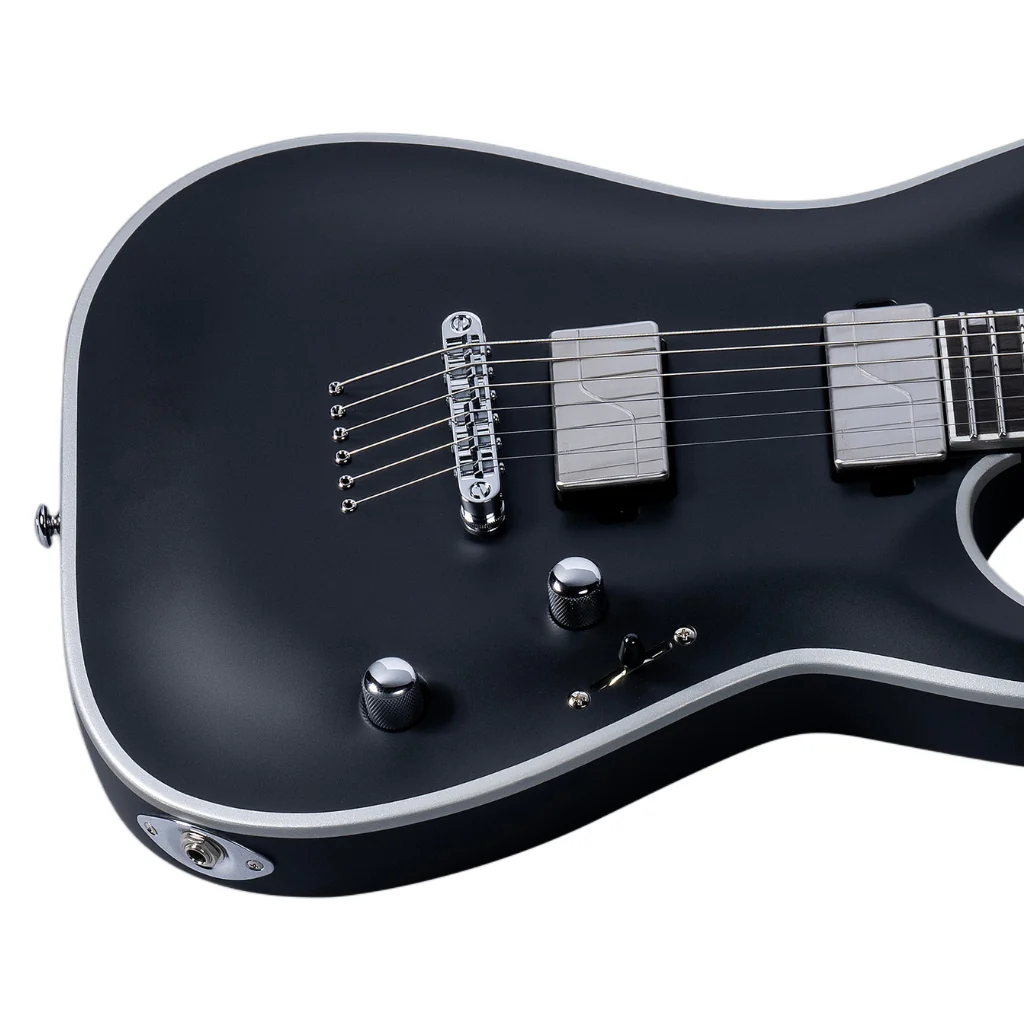ESP LTD Deluxe MH-1000NT Bold Binding Electric Guitar - Black Satin - Image 8