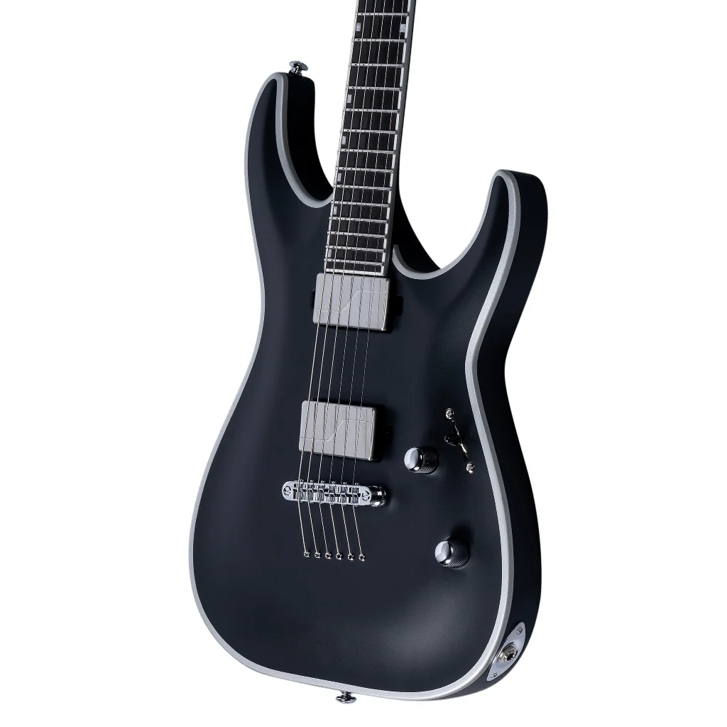 ESP LTD Deluxe MH-1000NT Bold Binding Electric Guitar - Black Satin - Image 9