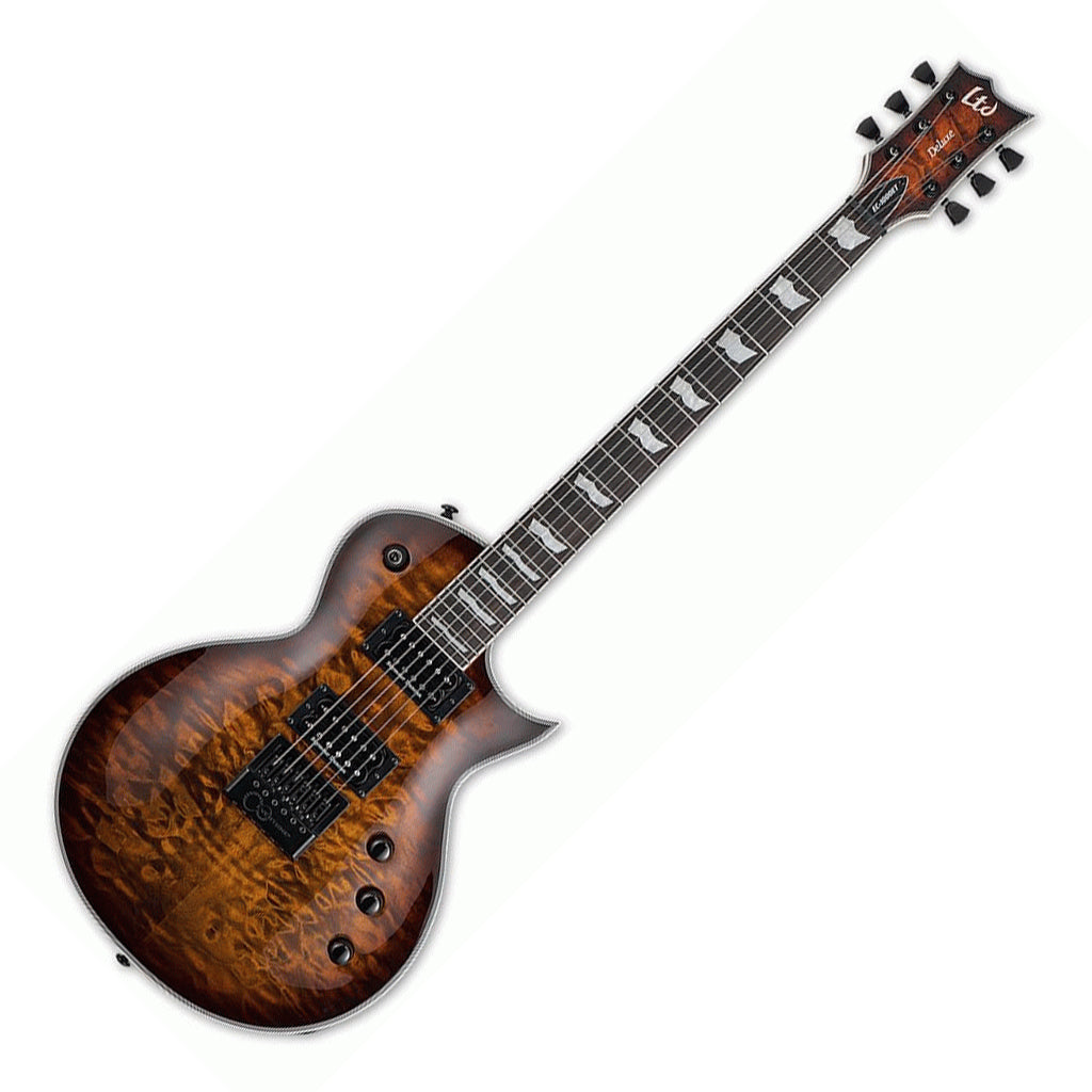 ESP LTD EC-1000 Evertune Quilted Maple - Dark Brown Sunburst - Image 4