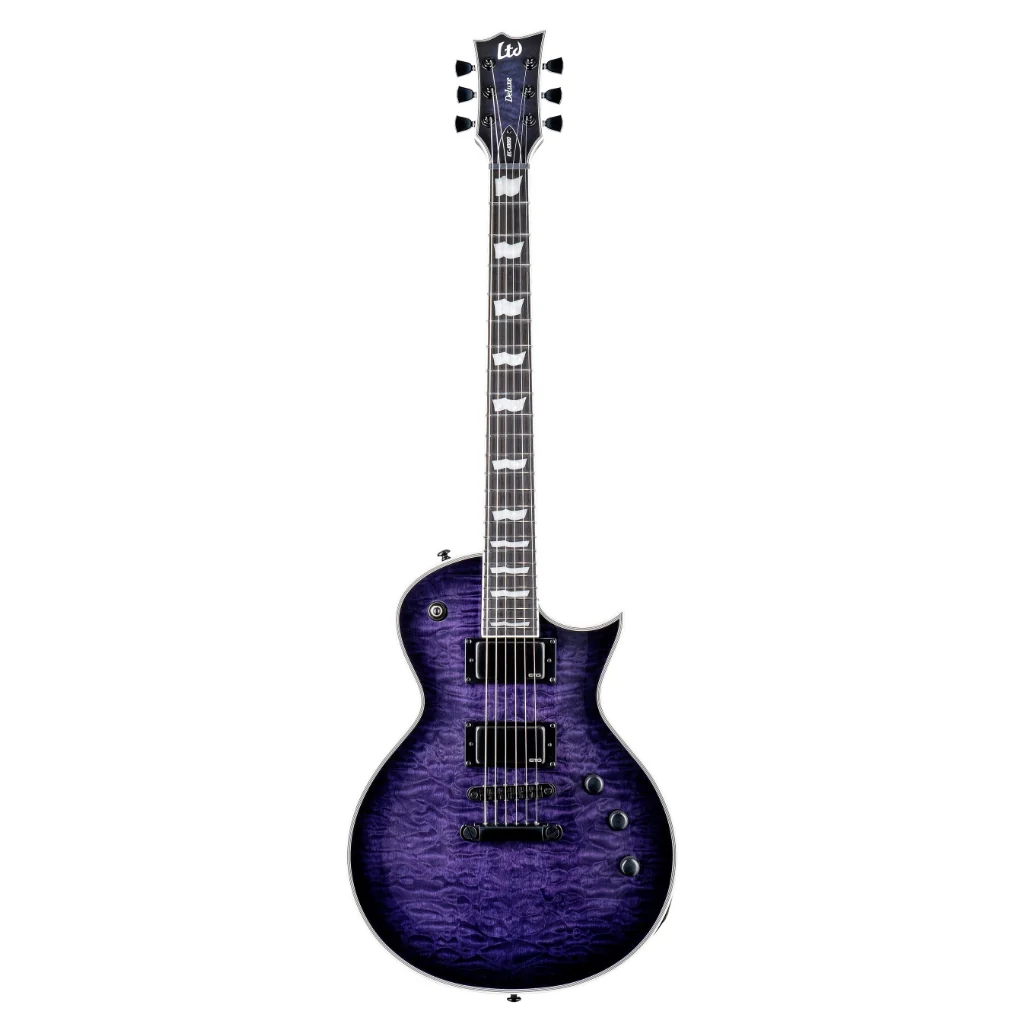 ESP LTD EC-1000 Quilted Maple Electric Guitar - See Thru Purple - Image 2