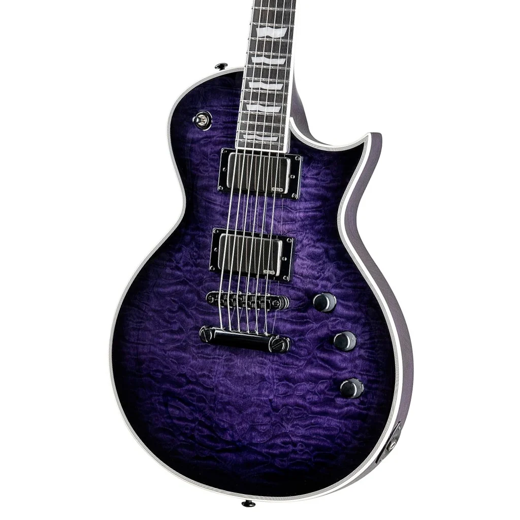 ESP LTD EC-1000 Quilted Maple Electric Guitar - See Thru Purple - Image 6