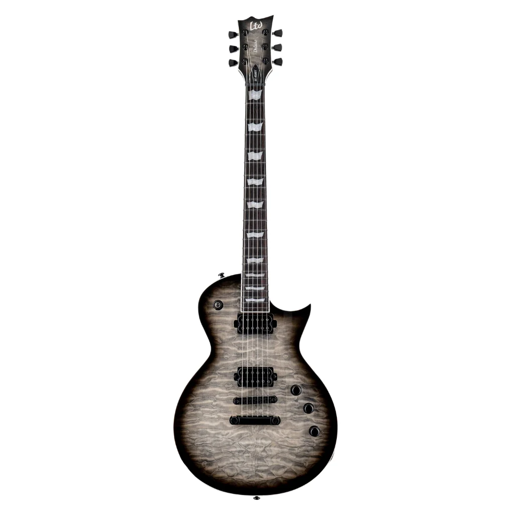 ESP LTD EC-1000T Quilted Maple Electric Guitar - Charcoal Burst - Image 3