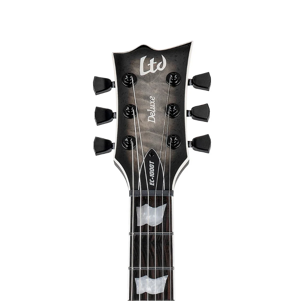 ESP LTD EC-1000T Quilted Maple Electric Guitar - Charcoal Burst - Image 5
