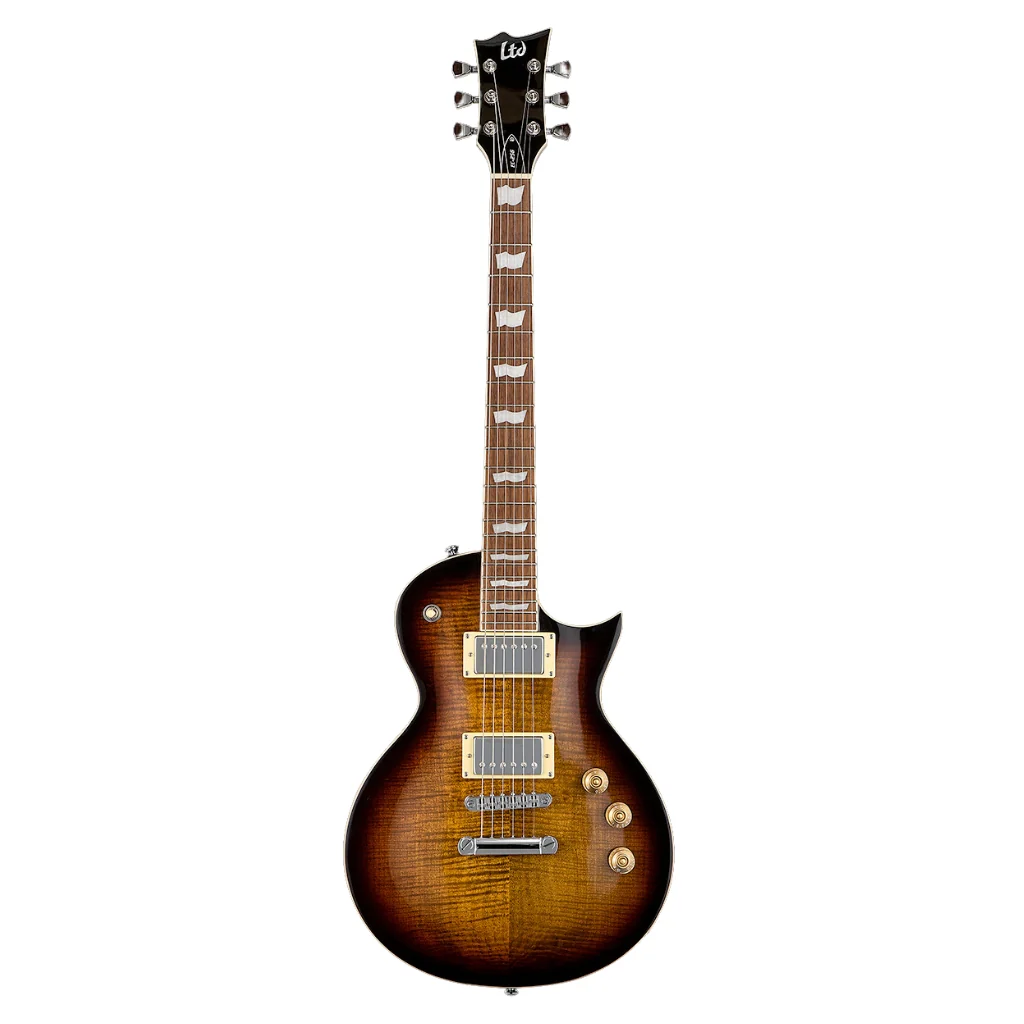 ESP LTD EC-256FM Electric Guitar - Dark Brown Sunburst - Image 2