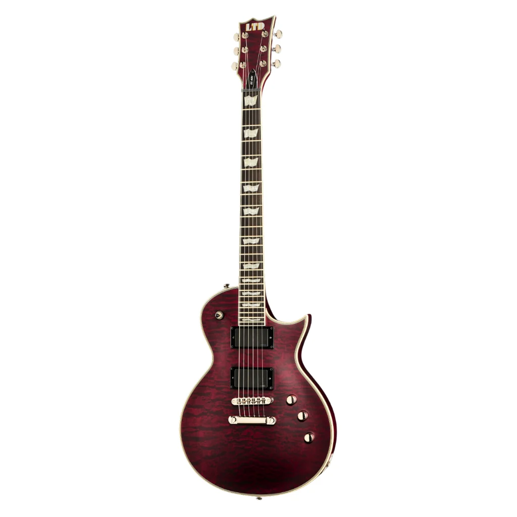 ESP LTD EC401 Quilted Maple Electric Guitar - See Through Black Cherry Sunburst - Image 3