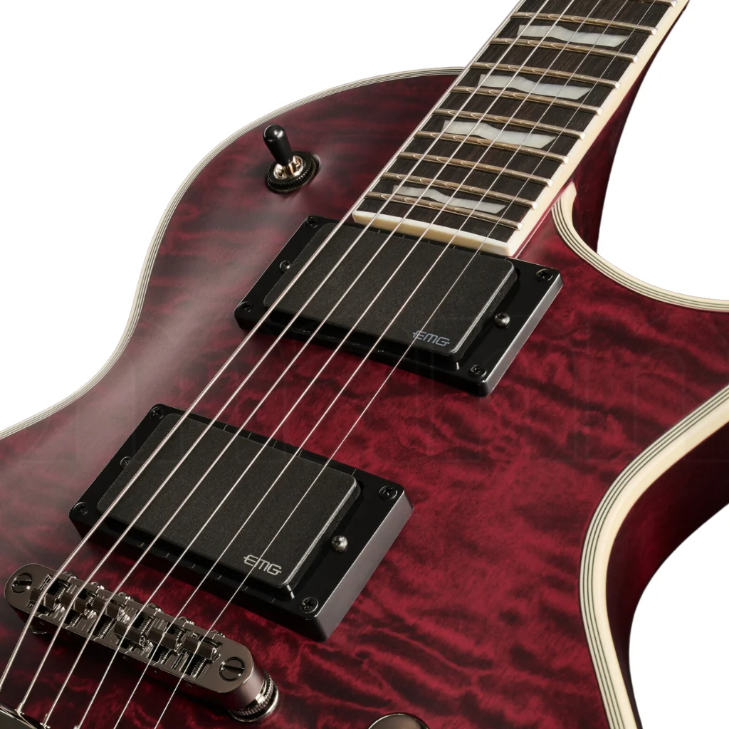 ESP LTD EC401 Quilted Maple Electric Guitar - See Through Black Cherry Sunburst - Image 7