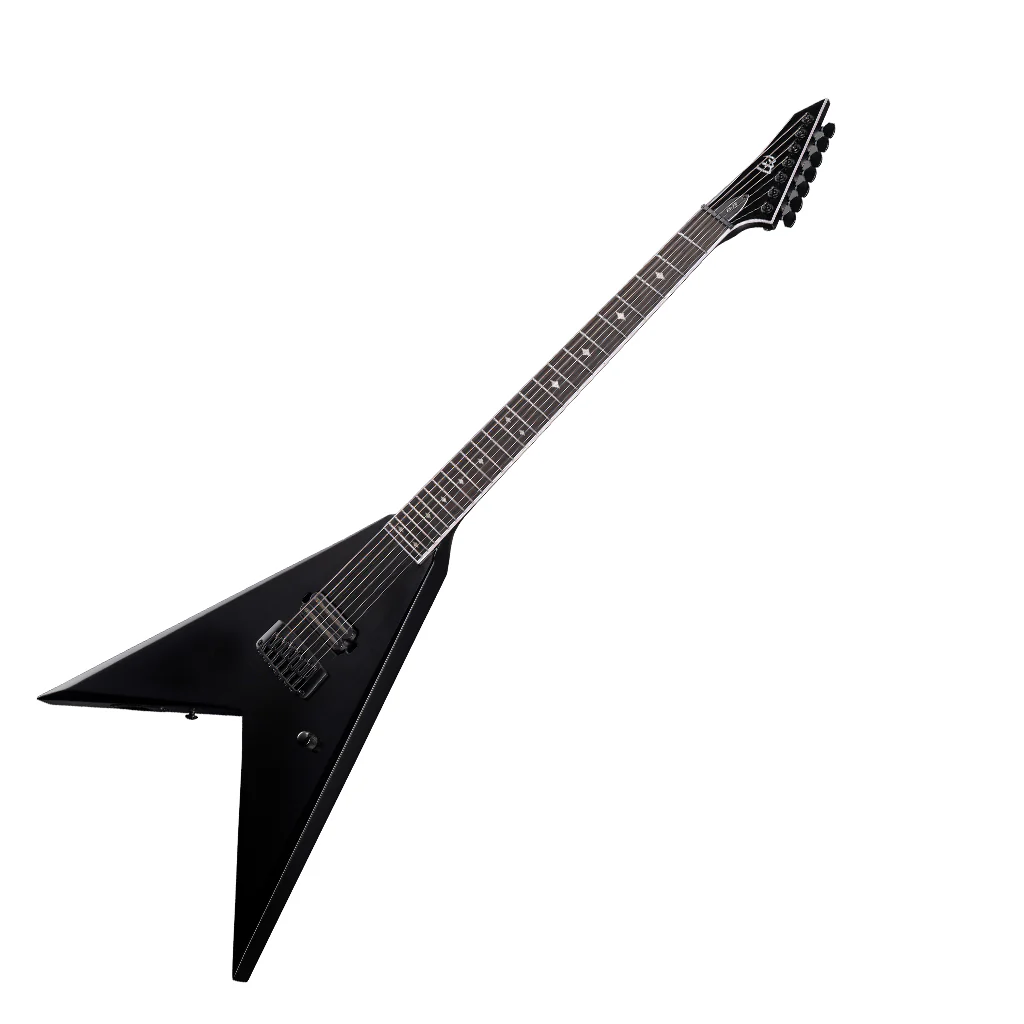 ESP LTD Jack Simmons 7-String Baritone Electric Guitar - Black - Image 7