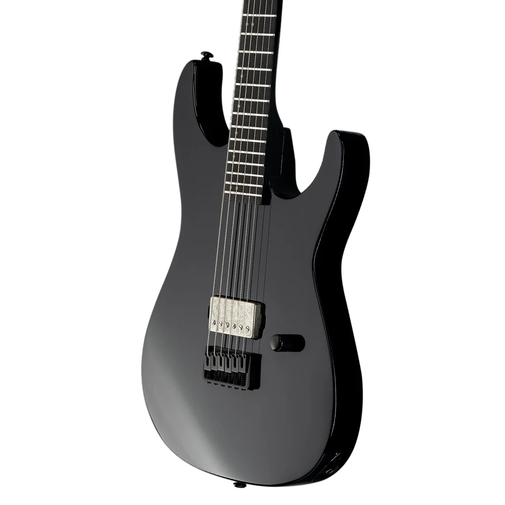 ESP LTD M-201 Baritone Electric Guitar - Gloss Black - Image 8