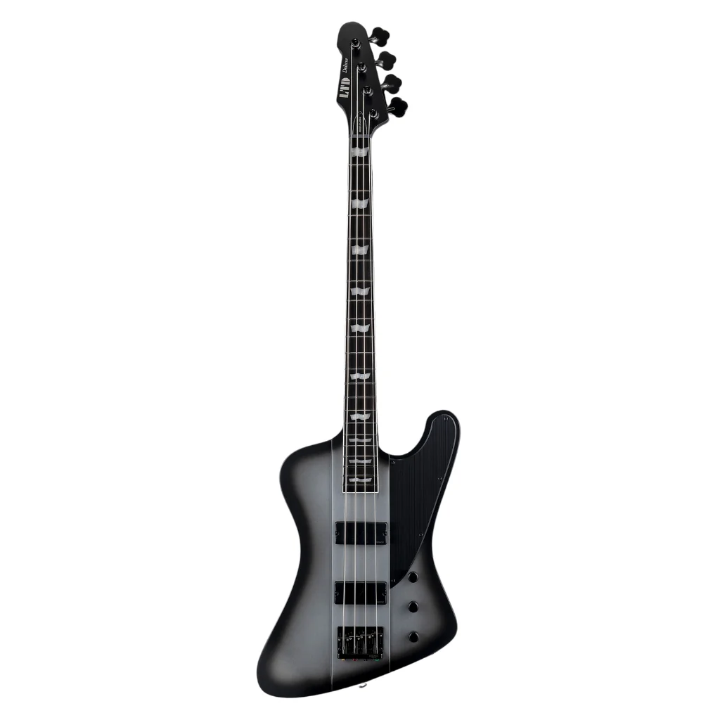 ESP LTD Phoenix 1004 Bass Guitar - Silver Sunburst Satin - Image 3