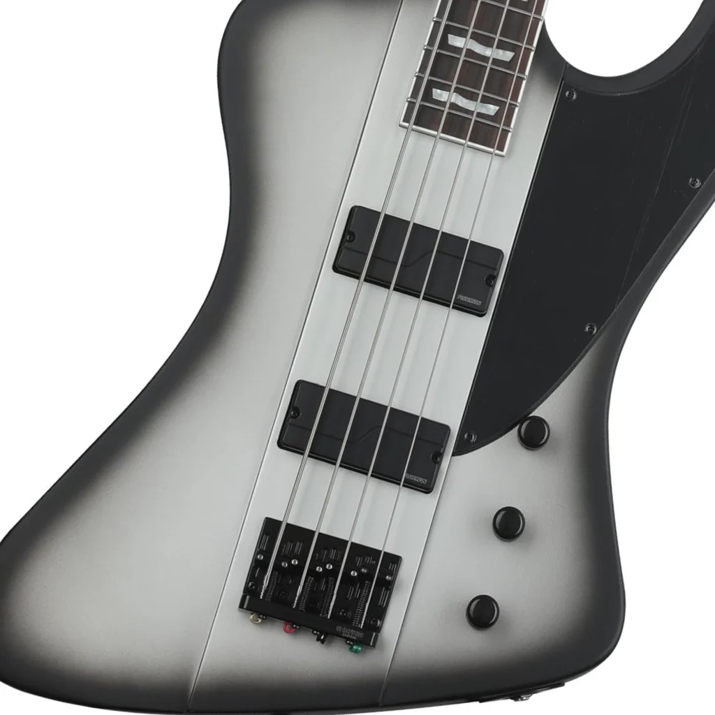 ESP LTD Phoenix 1004 Bass Guitar - Silver Sunburst Satin - Image 6